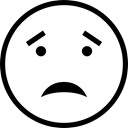 faces, interface, Haw Emoji Stroke, worried, Face, worry, emoticons, Emoticon, Emotion, Emotions Black icon