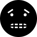 Teeth, Black, Worries, Haw Emoji Fill, Emoticon, worry, faces, Face, interface, worried Black icon