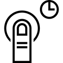 Clock, Gestures, touch, pressure, Haw Gestures Stroke, One, Finger, Hold, Outlined, tap Black icon