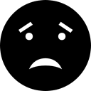 worried, Emoticon, Haw Emoji Fill, Worries, Black, worry, Face, emoticons, interface, faces Black icon