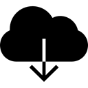 internet, down arrow, Downloading, Cloud, symbol, download, Black, interface, Haw Docs Fill Black icon