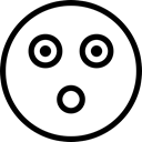 Face, flashed, Emoticon, mouth, Amazed, opened, Eyes, Emoji, Haw Emoji Stroke, interface Black icon