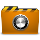 Orange, locked, Folder, Lock, security DarkGoldenrod icon