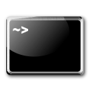 Console, ssh, guake Black icon