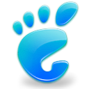 Gnome, here, Footmark, skyblue, start Black icon