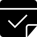 square, interface, Black, Interfaces, Notes, symbol, Haw Docs Fill, Checked, Note, verified Black icon