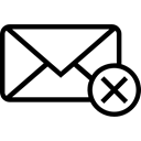 Closed, Outlined, Back, Enveope, mail, Haw Docs Stroke, interface, symbol, cancel Black icon