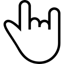 Rock And Roll, Outlined, Haw Gestures Stroke, rock n roll, Gestures, stroke, signal, symbol, Hand, Gesture Black icon