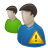 profile, Error, Human, Alert, wrong, warning, Account, exclamation, two, user, people Icon