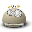 faint, Face, Emoticon, Emotion Gray icon