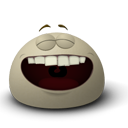 Face, Emoticon, laugh, Emotion Gray icon