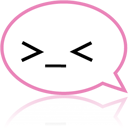 Face, Emoticon, Comment, Chat, Emotion, talk, speak HotPink icon