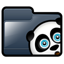 Folder, panda Black icon