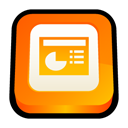 microsoft, powerpoint, office, ppt DarkOrange icon