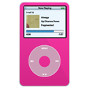 video, pink, ipod Black icon