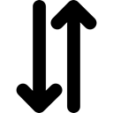 Side By Side, two, Directions, Opposite, Up And Down, Arrows Black icon