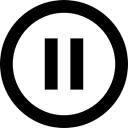 Pause, Control, Circle, rounded, button, Controls Black icon