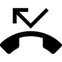 mobile phone, Receiver, smartphone, interface, Missed Call, Arrow, Cell phone, phone, cellphone, left arrow Black icon