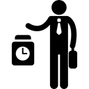 Gestures, Clock In, worker, Clocking In, office Black icon