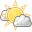 Cloud, few, weather, climate Black icon