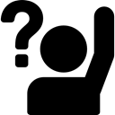 Raise, Ask, school, education, Class, question, student Black icon