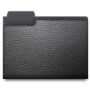 Black, Folder, Leather DarkSlateGray icon