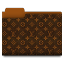 Folder, vuitton, Leather Black icon