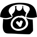 phone, telephone, Call, Heart, Calling Black icon