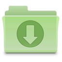 Folder, Downloads, green LightGreen icon