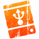 drive, Usb OrangeRed icon
