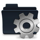 Folder, badged, Gear Black icon