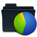 badged, chart, graph, Folder Black icon