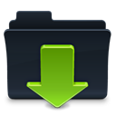 Downloads, folde, Folder Black icon