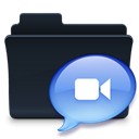 Comment, talk, Chat, speak, badged, Folder Black icon