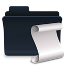 script, Folder, badged Black icon