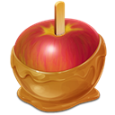 Apple, caramel Black icon