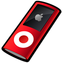 red, ipod, nano Black icon