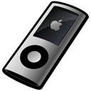 silver, ipod, nano Black icon