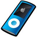 Blue, ipod, nano Black icon