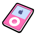 pink, ipod, nano Black icon