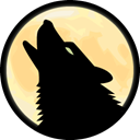 Moon, wolf, howling Black icon