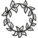 crown, leaves, Circular, Leaf, Circle, nature Black icon