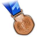 award, medal, bronze Black icon
