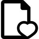 document, Archive, Favorite, Heart Shape, Heart, interface Black icon