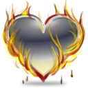 Heart, valentine, Burn, love DimGray icon