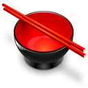 Bowl, rice Red icon