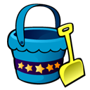 Bucket, And, shovel Black icon