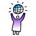 Logo, eworld Black icon