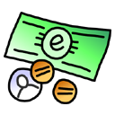 Cash, Currency, coin, Money Black icon