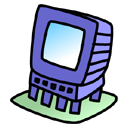 Computer, Center Black icon
